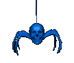 blue halloween spider skull